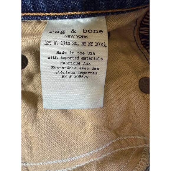 RAG & BONE Women's Dre Mid-Rise Straight Leg Denim Jeans Amelie Blue Size 27 - Picture 12 of 13